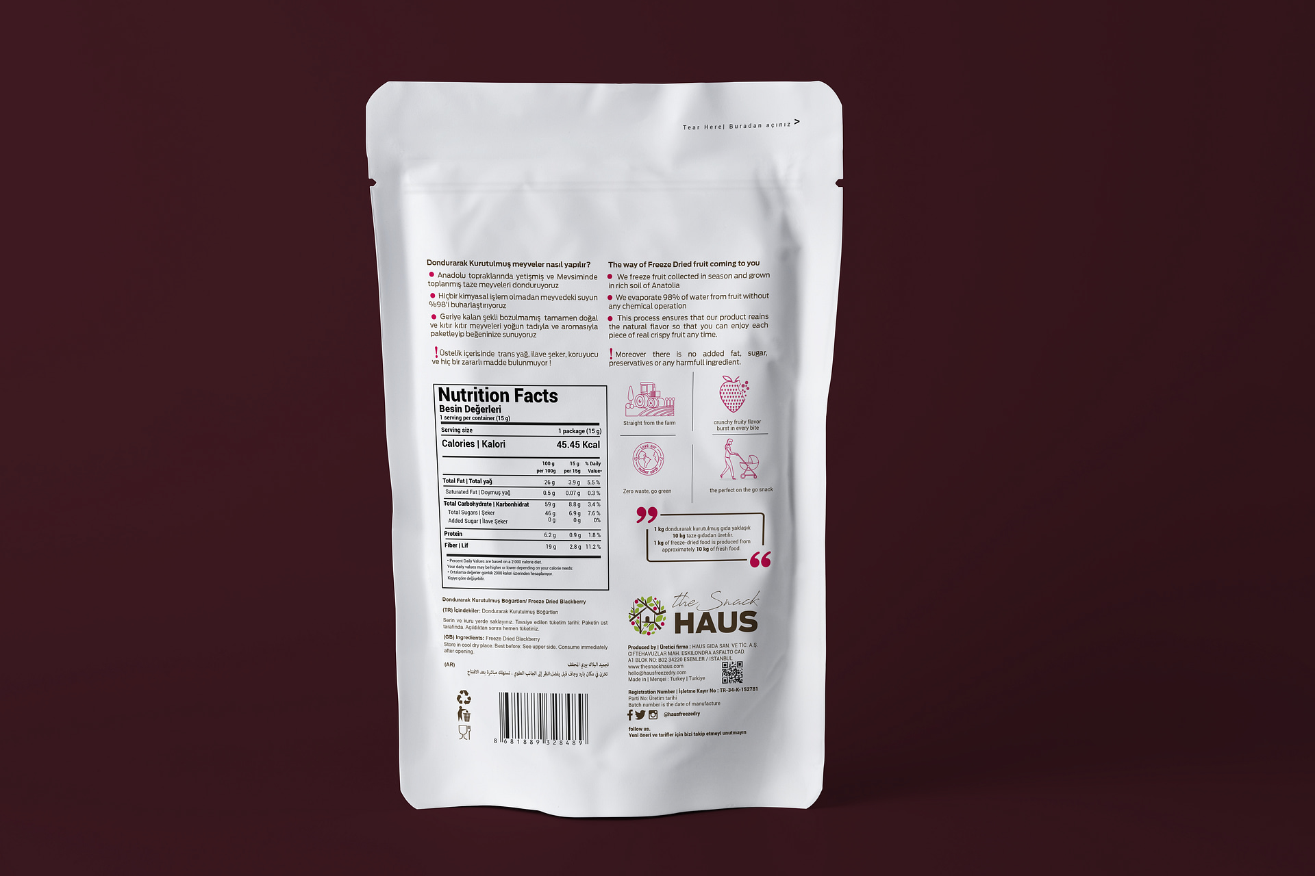 The Snack HAUS Freeze Dried Blackberry